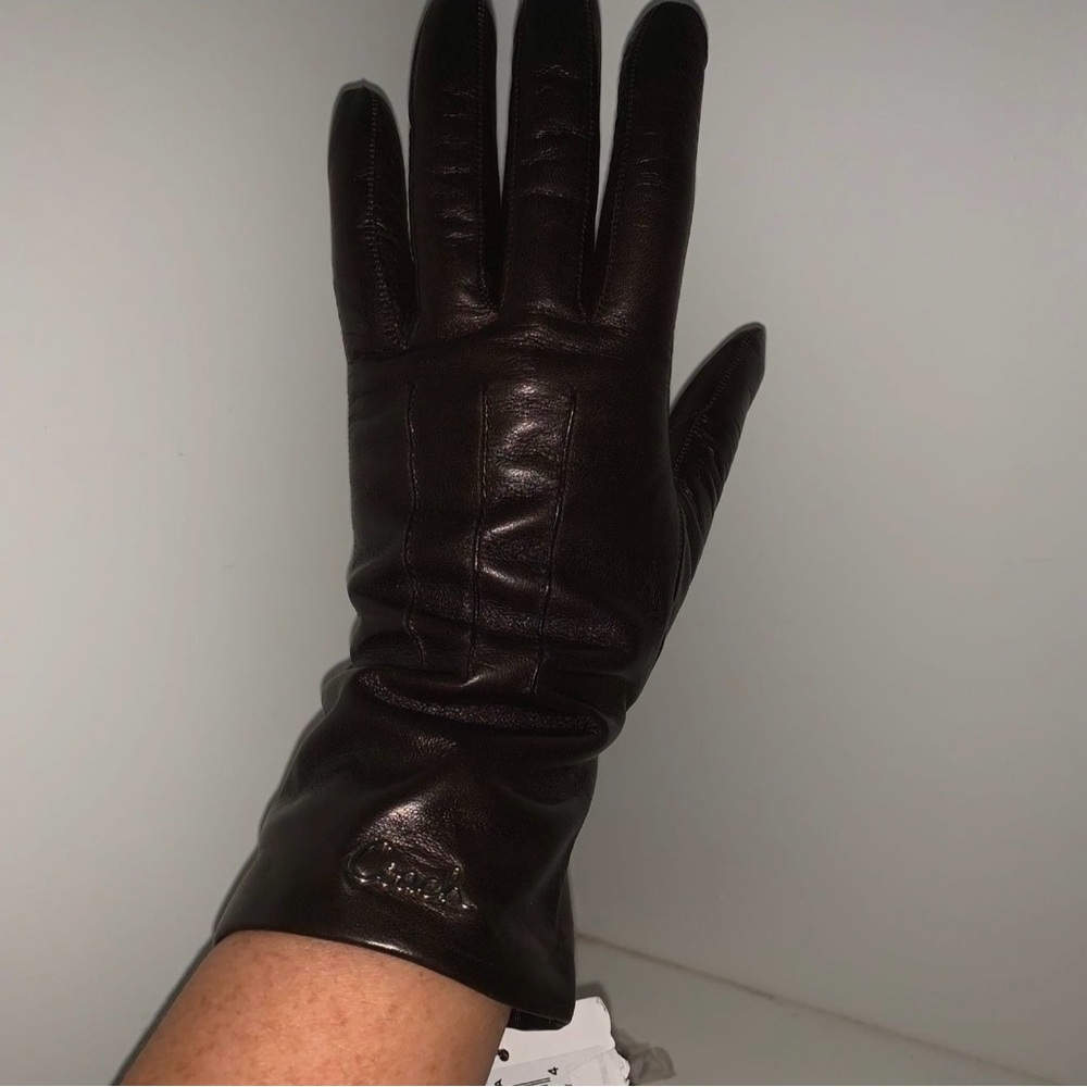 Elegant COACH Brown, Leather Gloves